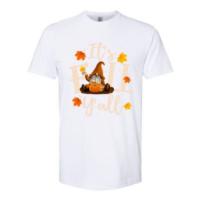 ItS Fall YAll Cute Gnomes Pumpkin Autumn Tree Fall Leaves Funny Gift Softstyle CVC T-Shirt