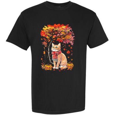 ItS Fall Yall Cat Leaf Fall Tree Hello Autumn Thanksgiving Garment-Dyed Heavyweight T-Shirt