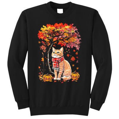 ItS Fall Yall Cat Leaf Fall Tree Hello Autumn Thanksgiving Sweatshirt