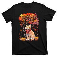 ItS Fall Yall Cat Leaf Fall Tree Hello Autumn Thanksgiving T-Shirt