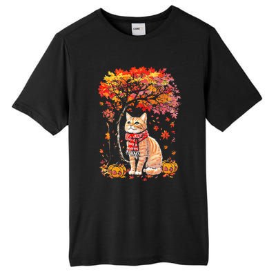 ItS Fall Yall Cat Leaf Fall Tree Hello Autumn Thanksgiving Tall Fusion ChromaSoft Performance T-Shirt