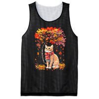 ItS Fall Yall Cat Leaf Fall Tree Hello Autumn Thanksgiving Mesh Reversible Basketball Jersey Tank