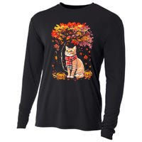 ItS Fall Yall Cat Leaf Fall Tree Hello Autumn Thanksgiving Cooling Performance Long Sleeve Crew