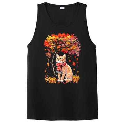 ItS Fall Yall Cat Leaf Fall Tree Hello Autumn Thanksgiving PosiCharge Competitor Tank