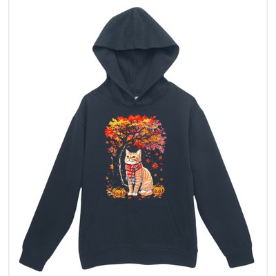 ItS Fall Yall Cat Leaf Fall Tree Hello Autumn Thanksgiving Urban Pullover Hoodie