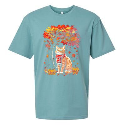 ItS Fall Yall Cat Leaf Fall Tree Hello Autumn Thanksgiving Sueded Cloud Jersey T-Shirt