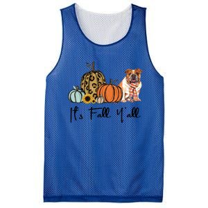 ItS Fall YAll Yellow Bulldog Dog Leopard Pumpkin Falling Gift Mesh Reversible Basketball Jersey Tank