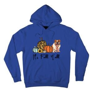 ItS Fall YAll Yellow Bulldog Dog Leopard Pumpkin Falling Gift Tall Hoodie