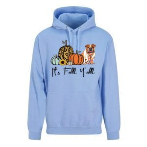 ItS Fall YAll Yellow Bulldog Dog Leopard Pumpkin Falling Gift Unisex Surf Hoodie