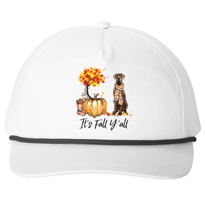 Its Fall Yall Great Dane Dog Lovers Thanksgiving Halloween Snapback Five-Panel Rope Hat