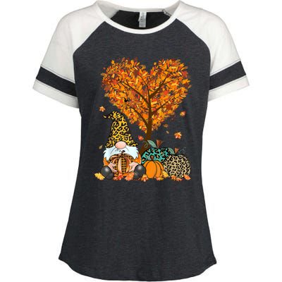 Its Fall Yall Cute Gnomes Pumpkin Autumn Tree Fall Leaves Enza Ladies Jersey Colorblock Tee