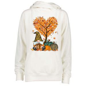 Its Fall Yall Cute Gnomes Pumpkin Autumn Tree Fall Leaves Womens Funnel Neck Pullover Hood