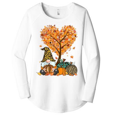 Its Fall Yall Cute Gnomes Pumpkin Autumn Tree Fall Leaves Women's Perfect Tri Tunic Long Sleeve Shirt