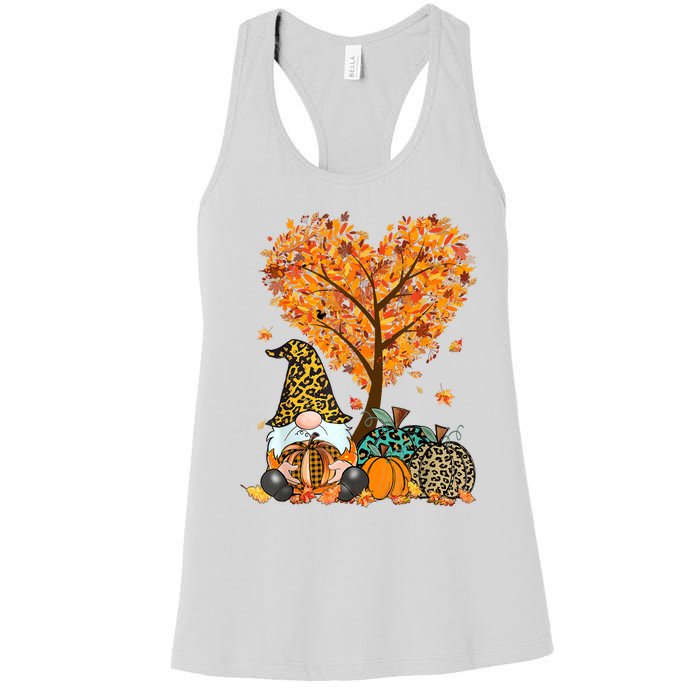 Its Fall Yall Cute Gnomes Pumpkin Autumn Tree Fall Leaves Women's Racerback Tank