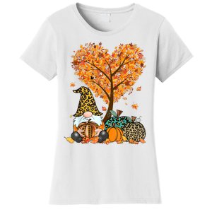 Its Fall Yall Cute Gnomes Pumpkin Autumn Tree Fall Leaves Women's T-Shirt