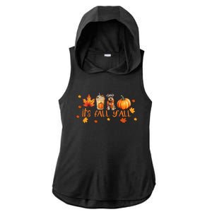 ItS Fall YAll Pumpkin Spice Latte Dog Miniature Schnauzer Funny Gift Ladies PosiCharge Tri-Blend Wicking Draft Hoodie Tank