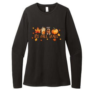 ItS Fall YAll Pumpkin Spice Latte Dog Miniature Schnauzer Funny Gift Womens CVC Long Sleeve Shirt