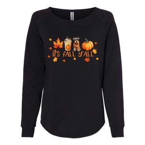 ItS Fall YAll Pumpkin Spice Latte Dog Miniature Schnauzer Funny Gift Womens California Wash Sweatshirt