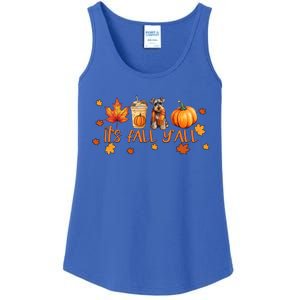 ItS Fall YAll Pumpkin Spice Latte Dog Miniature Schnauzer Funny Gift Ladies Essential Tank