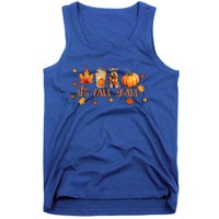 ItS Fall YAll Pumpkin Spice Latte Dog Miniature Schnauzer Funny Gift Tank Top