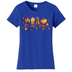 ItS Fall YAll Pumpkin Spice Latte Dog Miniature Schnauzer Funny Gift Women's T-Shirt