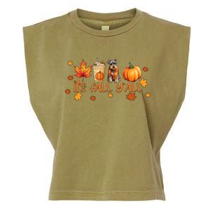 ItS Fall YAll Pumpkin Spice Latte Dog Miniature Schnauzer Funny Gift Garment-Dyed Women's Muscle Tee