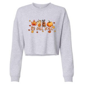 ItS Fall YAll Pumpkin Spice Latte Dog Miniature Schnauzer Funny Gift Cropped Pullover Crew