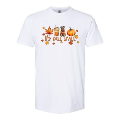 ItS Fall YAll Pumpkin Spice Latte Dog Miniature Schnauzer Funny Gift Softstyle CVC T-Shirt