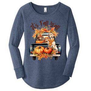 It’S Fall Y’All Labrador Retriever Dog Pumpkins Truck Autumn Cool Gift Women's Perfect Tri Tunic Long Sleeve Shirt