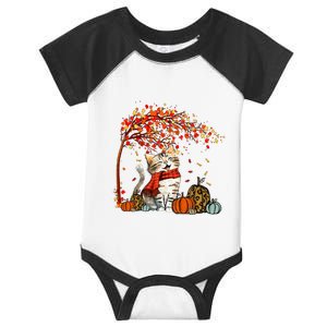 ItS Fall YAll Cat Leaf Fall Tree Hello Autumn Thanksgiving Infant Baby Jersey Bodysuit