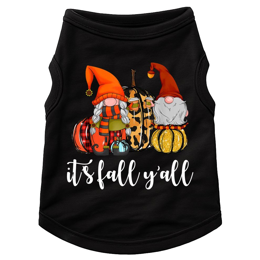 It's Fall Y'all Autumn Leaves Gnomes Fall Funny Doggie Tank