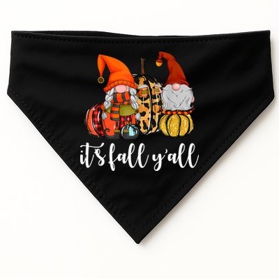 It's Fall Y'all Autumn Leaves Gnomes Fall Funny USA-Made Doggie Bandana