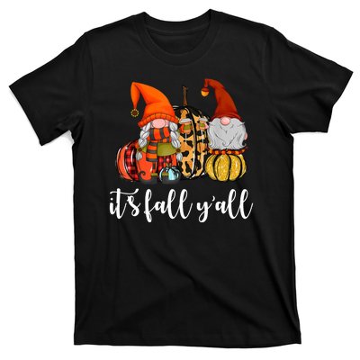 It's Fall Y'all Autumn Leaves Gnomes Fall Funny T-Shirt