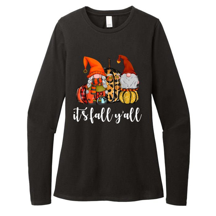 It's Fall Y'all Autumn Leaves Gnomes Fall Funny Womens CVC Long Sleeve Shirt