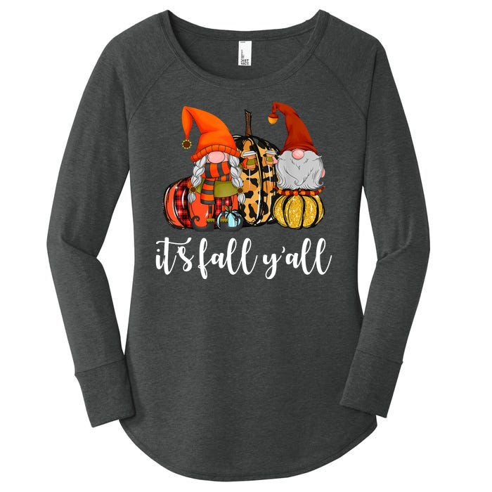 It's Fall Y'all Autumn Leaves Gnomes Fall Funny Women's Perfect Tri Tunic Long Sleeve Shirt