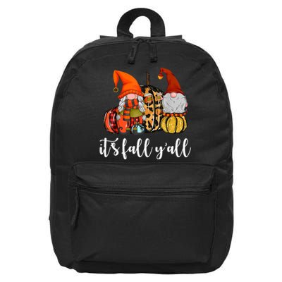 It's Fall Y'all Autumn Leaves Gnomes Fall Funny 16 in Basic Backpack