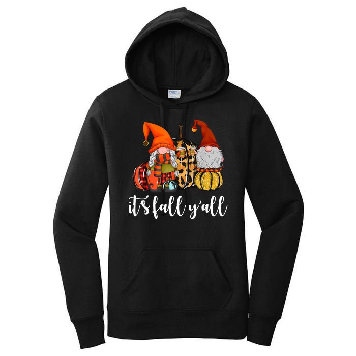 It's Fall Y'all Autumn Leaves Gnomes Fall Funny Women's Pullover Hoodie