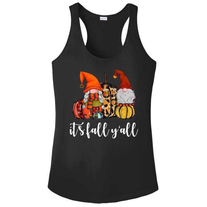 It's Fall Y'all Autumn Leaves Gnomes Fall Funny Ladies PosiCharge Competitor Racerback Tank