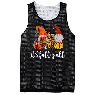 It's Fall Y'all Autumn Leaves Gnomes Fall Funny Mesh Reversible Basketball Jersey Tank