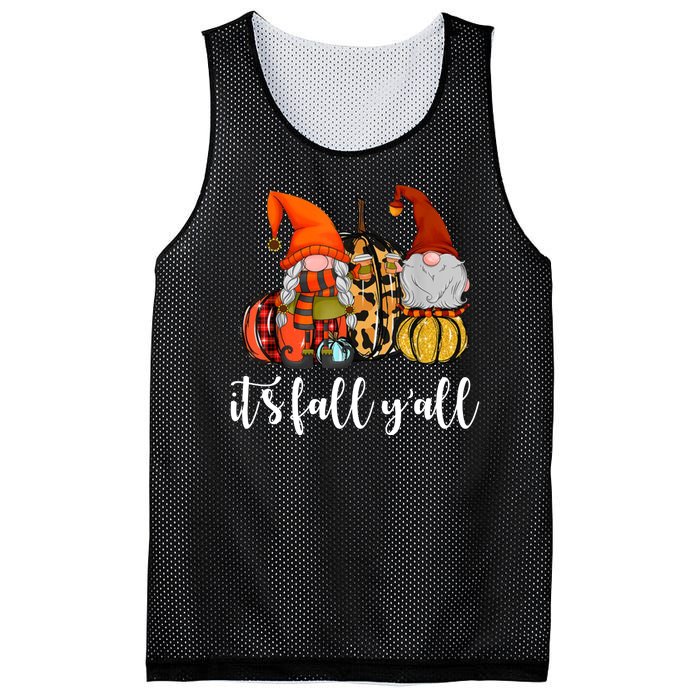 It's Fall Y'all Autumn Leaves Gnomes Fall Funny Mesh Reversible Basketball Jersey Tank