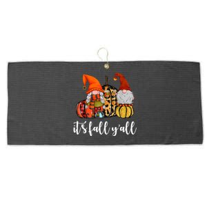 It's Fall Y'all Autumn Leaves Gnomes Fall Funny Large Microfiber Waffle Golf Towel