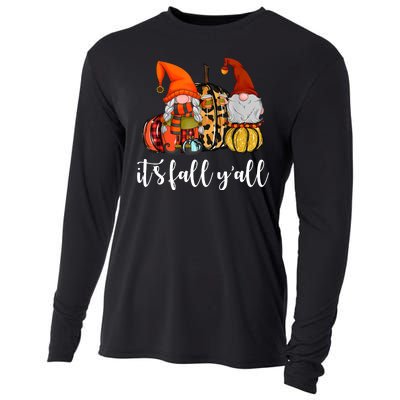 It's Fall Y'all Autumn Leaves Gnomes Fall Funny Cooling Performance Long Sleeve Crew