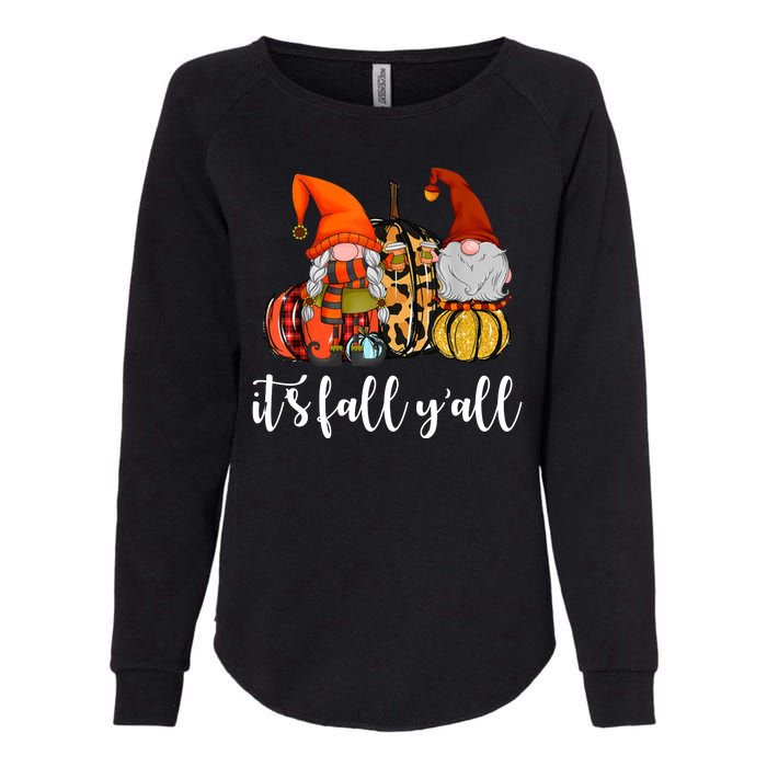 It's Fall Y'all Autumn Leaves Gnomes Fall Funny Womens California Wash Sweatshirt