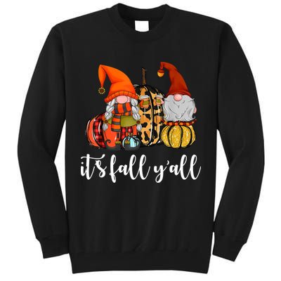 It's Fall Y'all Autumn Leaves Gnomes Fall Funny Tall Sweatshirt