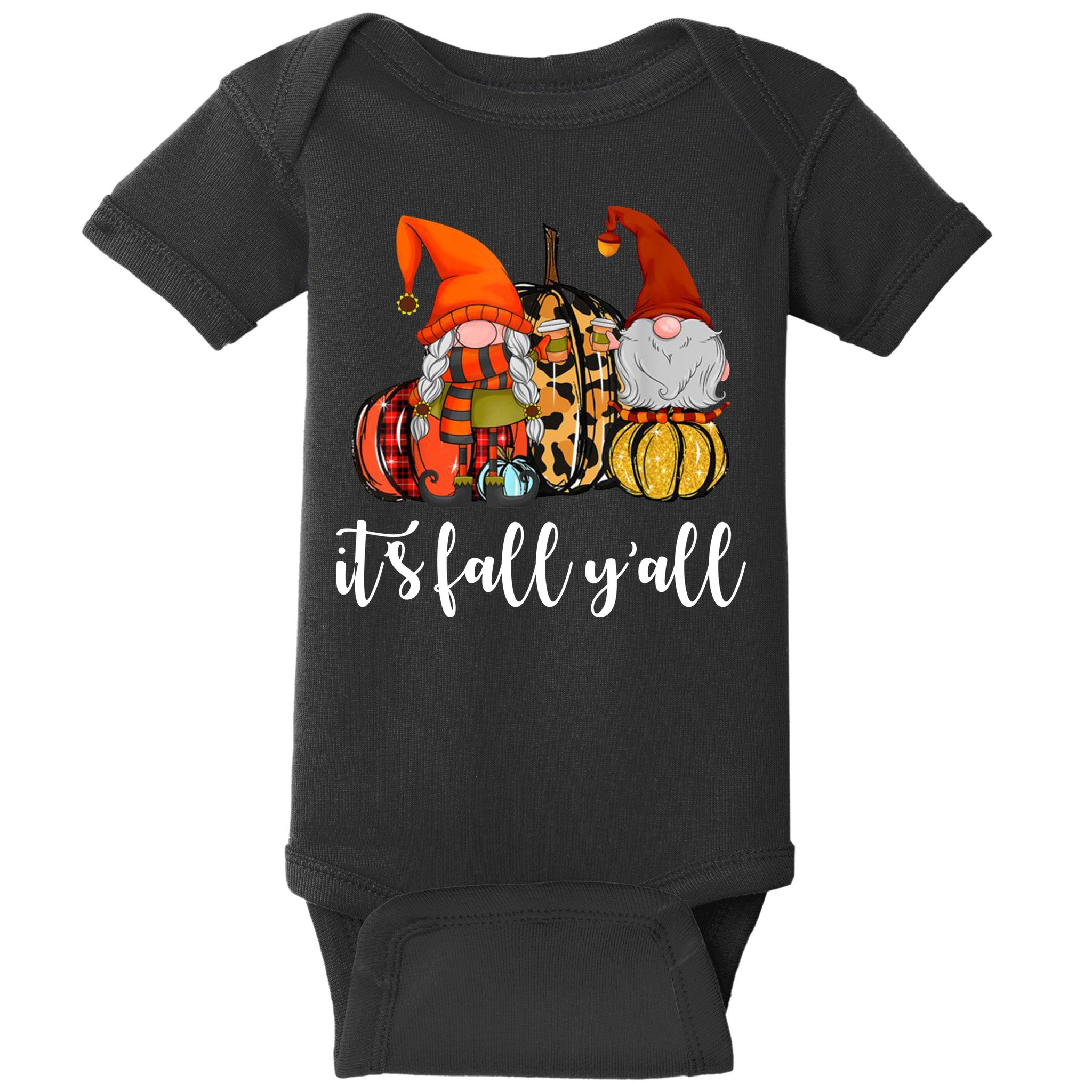 It's Fall Y'all Autumn Leaves Gnomes Fall Funny Baby Bodysuit