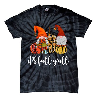 It's Fall Y'all Autumn Leaves Gnomes Fall Funny Tie-Dye T-Shirt