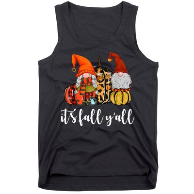 It's Fall Y'all Autumn Leaves Gnomes Fall Funny Tank Top