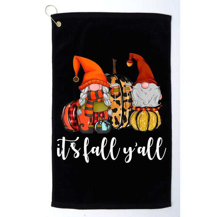 It's Fall Y'all Autumn Leaves Gnomes Fall Funny Golf Towel