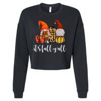 It's Fall Y'all Autumn Leaves Gnomes Fall Funny Cropped Pullover Crew