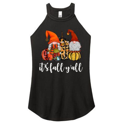 It's Fall Y'all Autumn Leaves Gnomes Fall Funny Women's Perfect Tri Rocker Tank